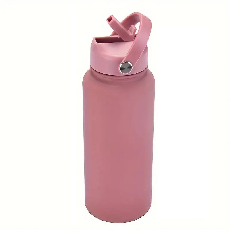 (image for) IPRee 1000ml Thermos Cup LID With Straw And Handle Sealed Leak Proof Portable Handle Outdoor Sports Water Bottle